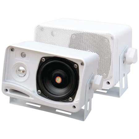 Pyle Hydra Series 3.5" 200W 3-Way Weatherproof Speaker System (White) PLMR24